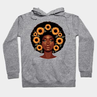 Afrocentric Woman Flowers Hoodie